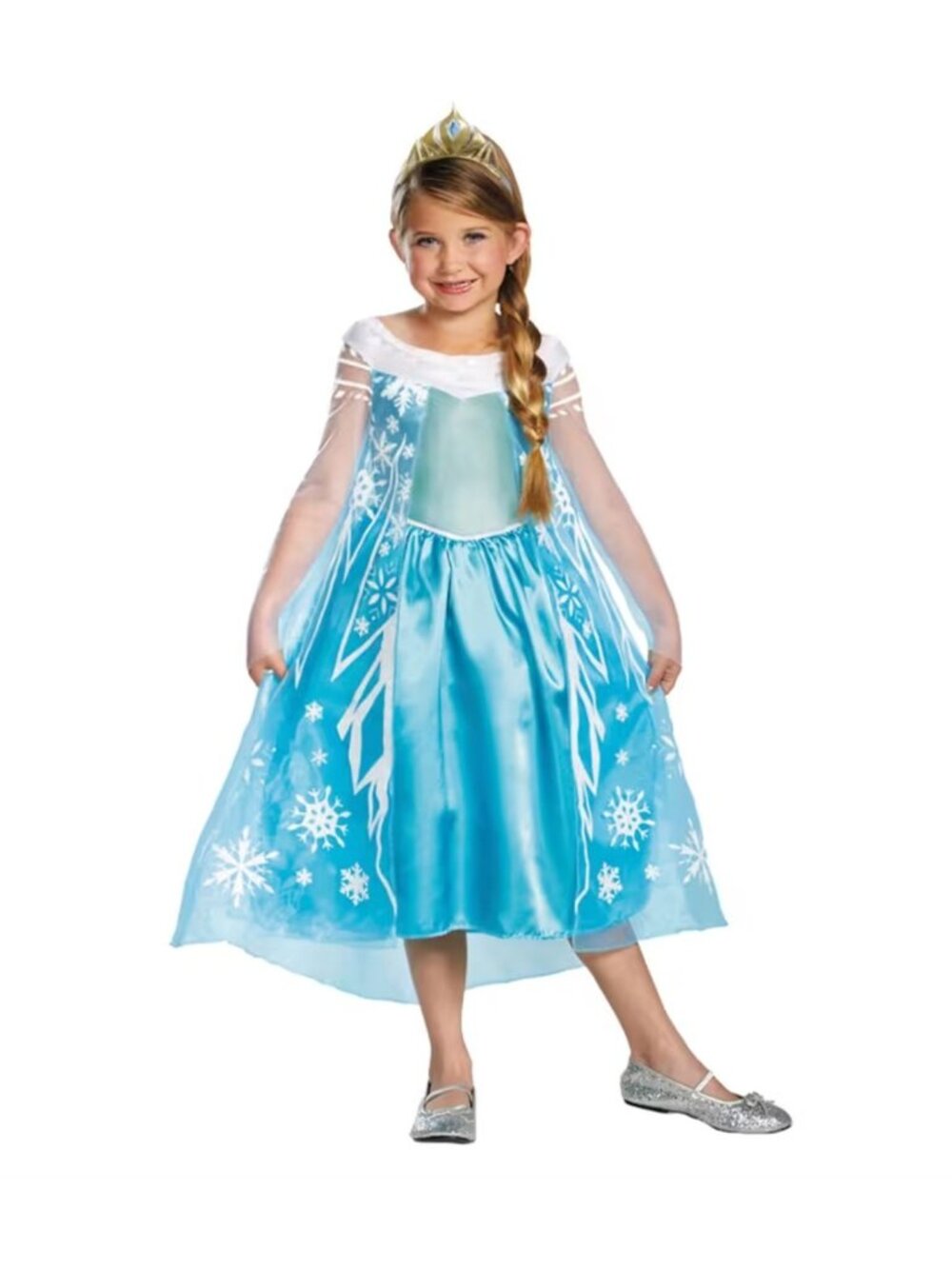 Disney Frozen Elsa Costume For Girls With Tiara Size L (10-12) Blue By Disguise